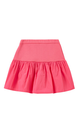 Mini Skirt in French Terry & Cotton Poplin